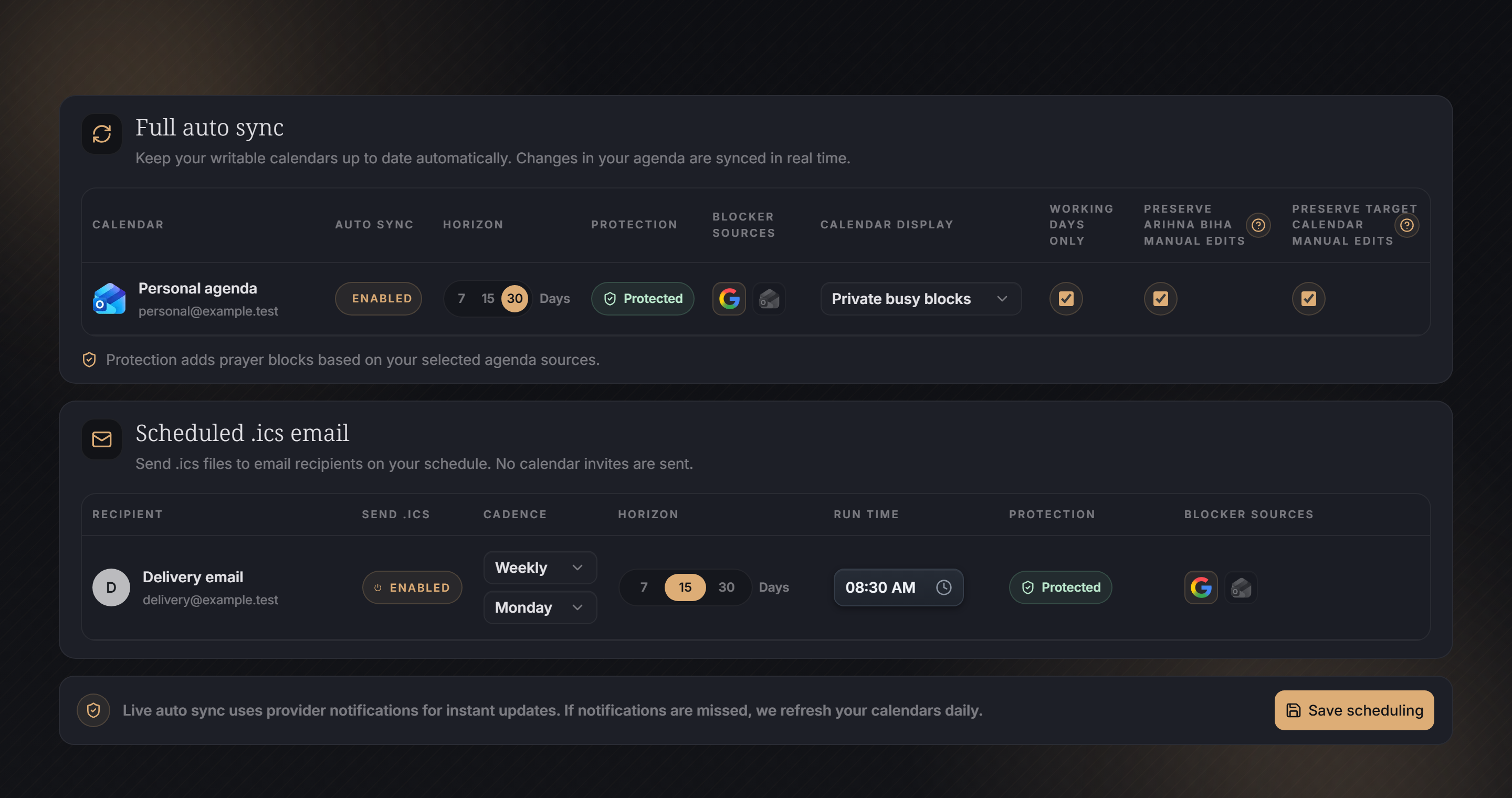 In-app Help Center screenshot showing A and M badges with manual edit preservation policies